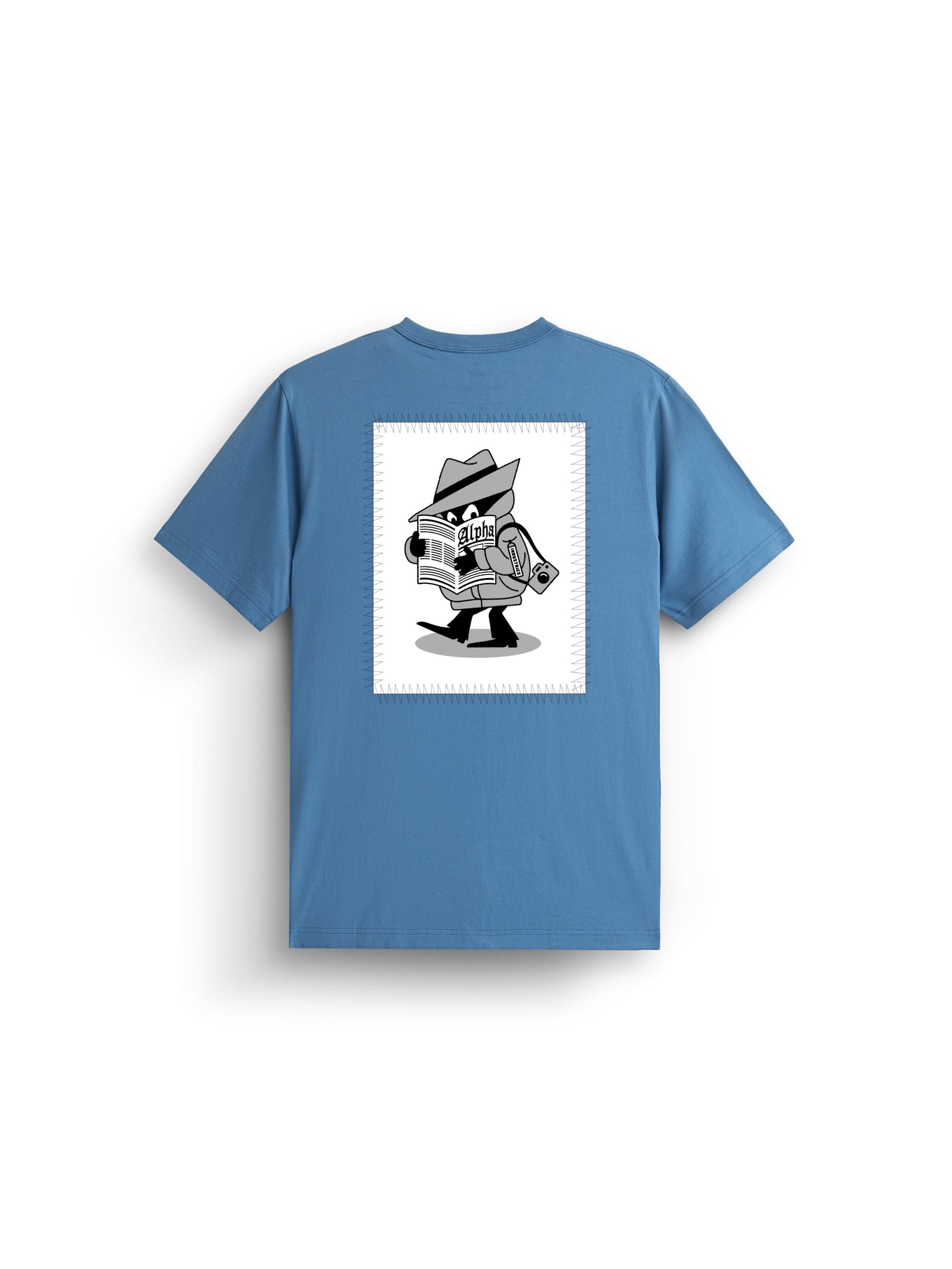 ALPHA INDUSTRIES: ALPHA NEWS PATCH TEE- BLUE