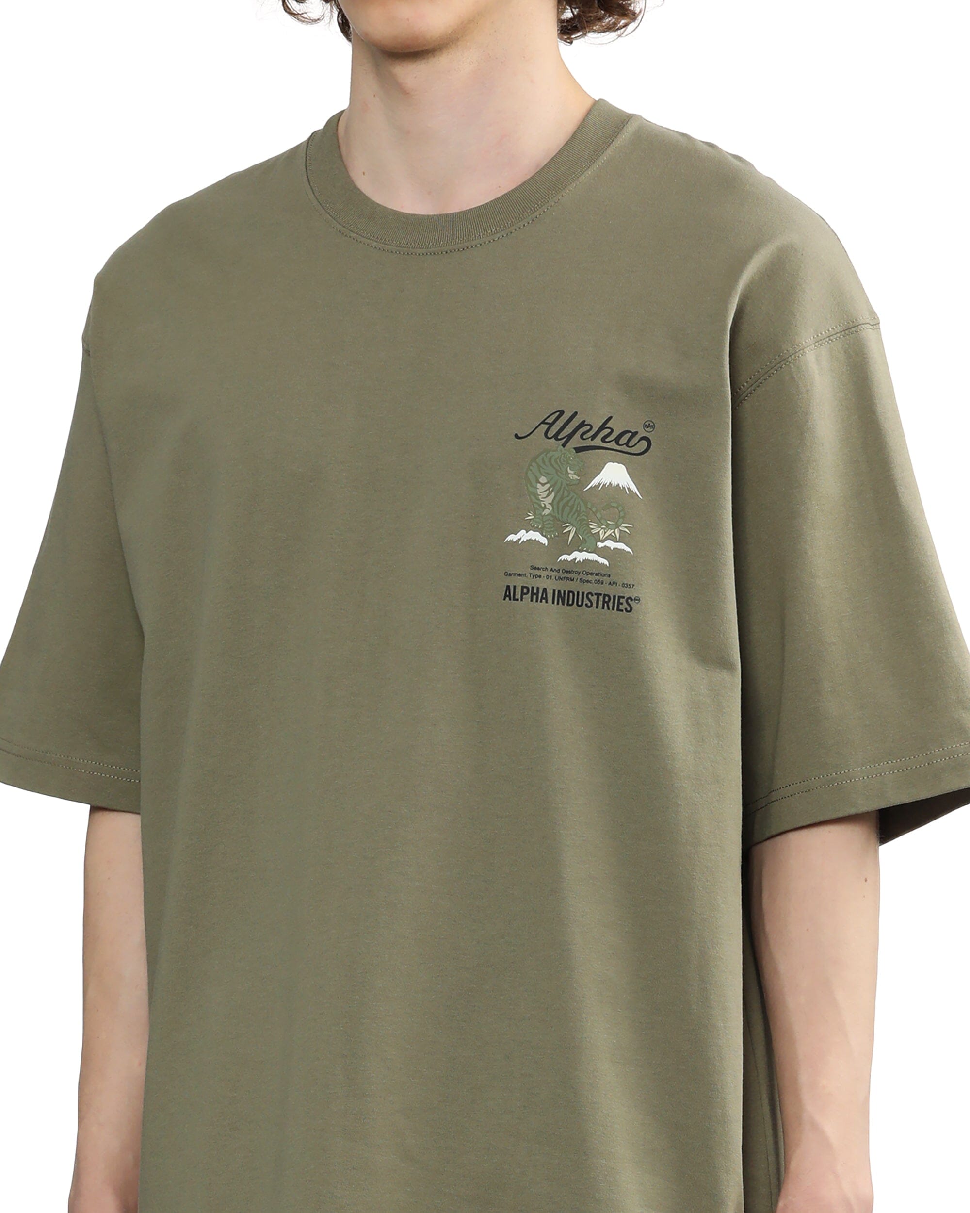TIGER SEARCH AND DESTROY TEE - OLIVE