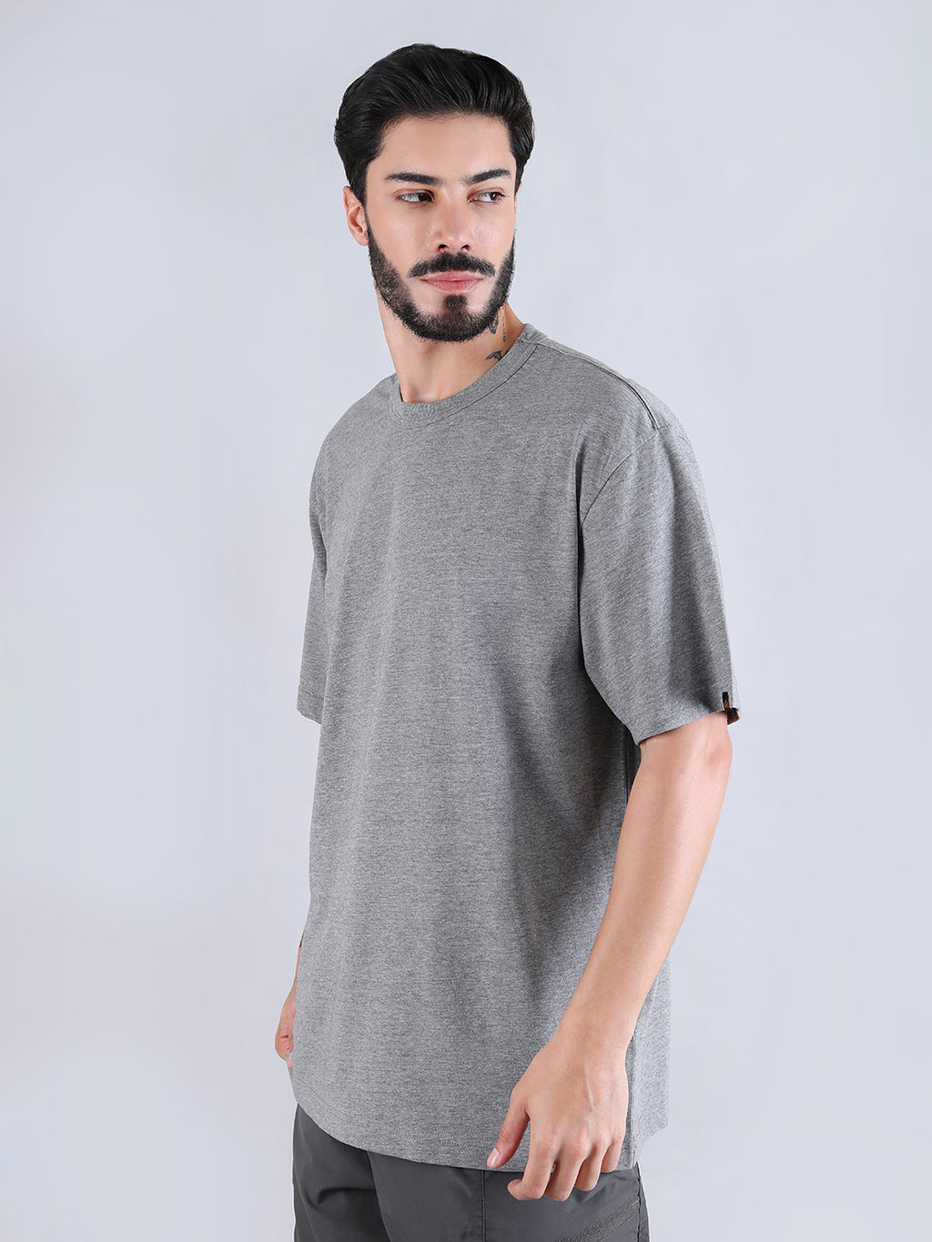 ALPHA INDUSTRIES: ESSENTIAL RELAXED TEE - MEDIUM CHARCOAL HEATHER