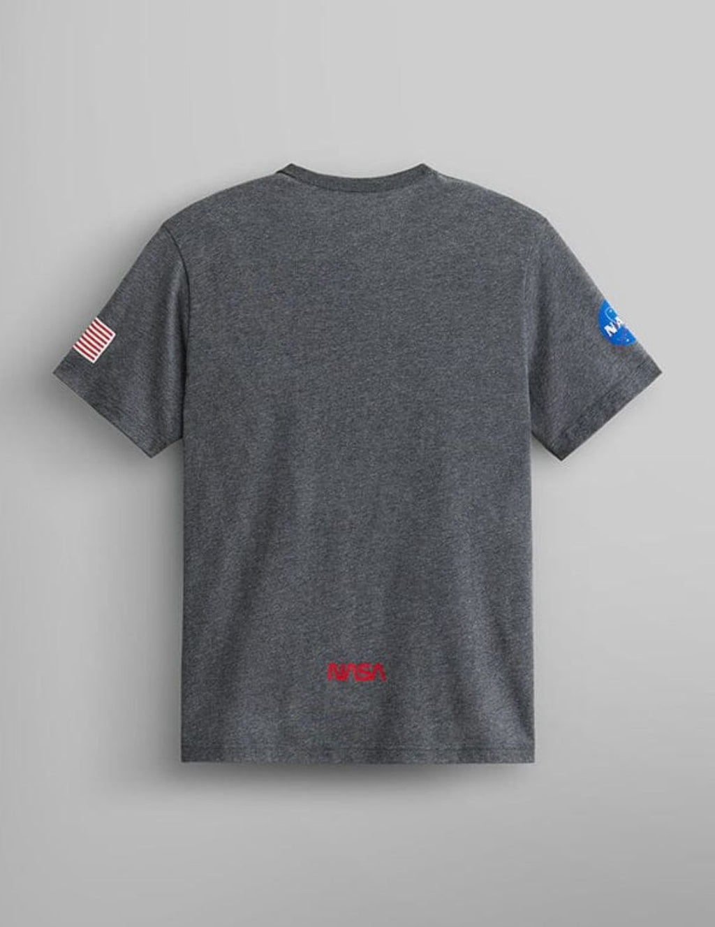 ALPHA INDUSTRIES: NASA WORM LOGO GEN II TEE - CHARCOAL