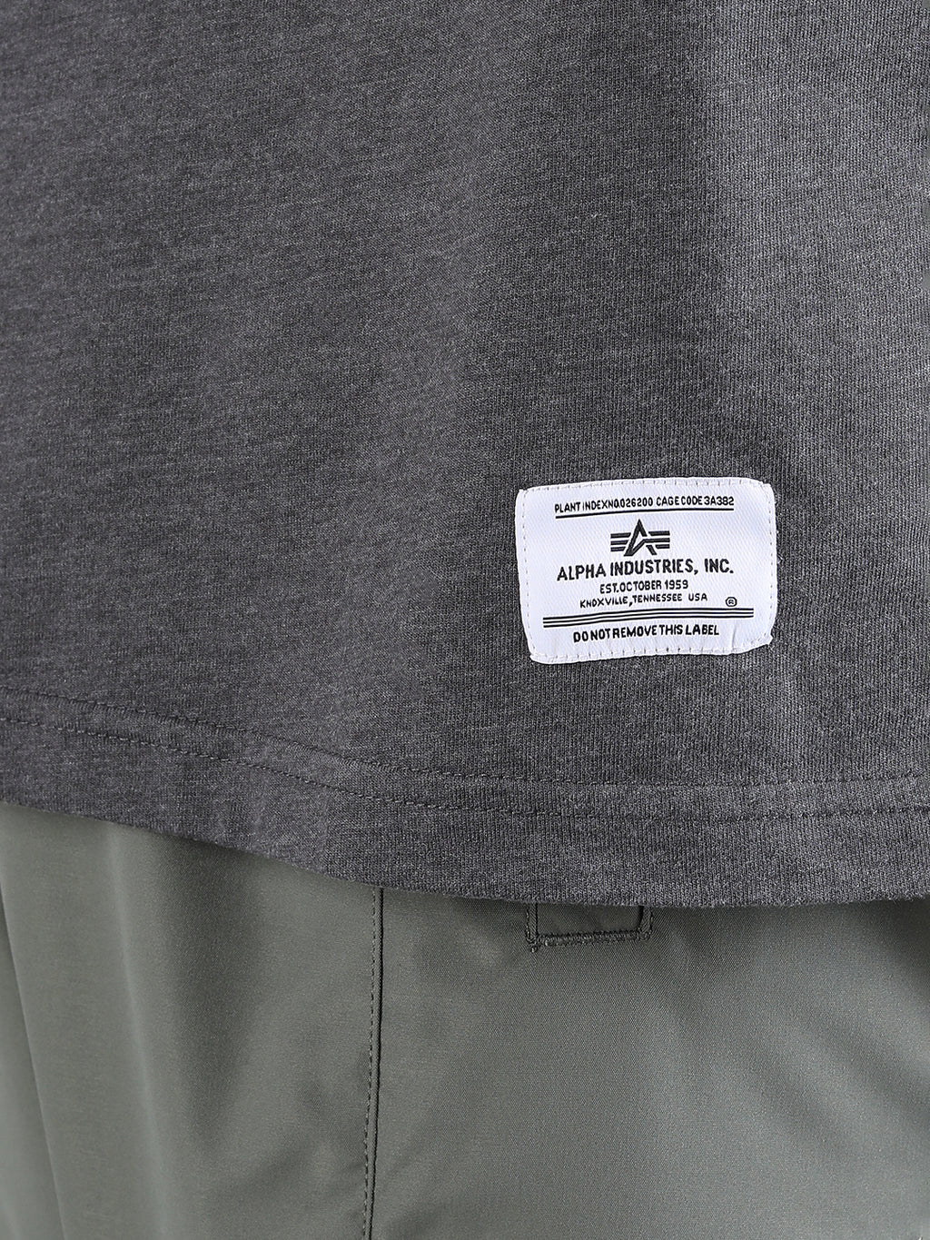 ALPHA INDUSTRIES: ESSENTIAL GEN II TEE - DARK CHARCOAL HEATHER