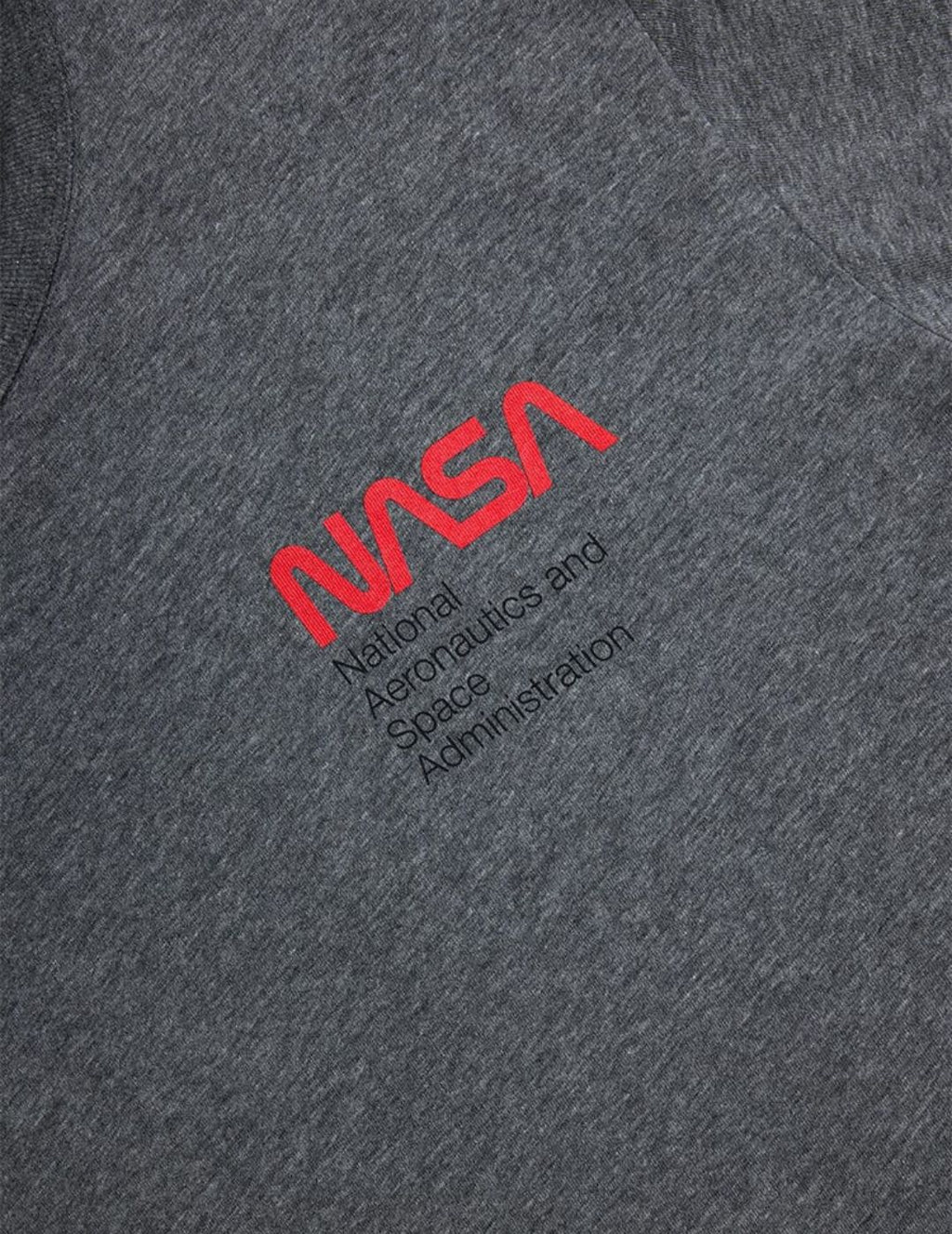 ALPHA INDUSTRIES: NASA WORM LOGO GEN II TEE - CHARCOAL