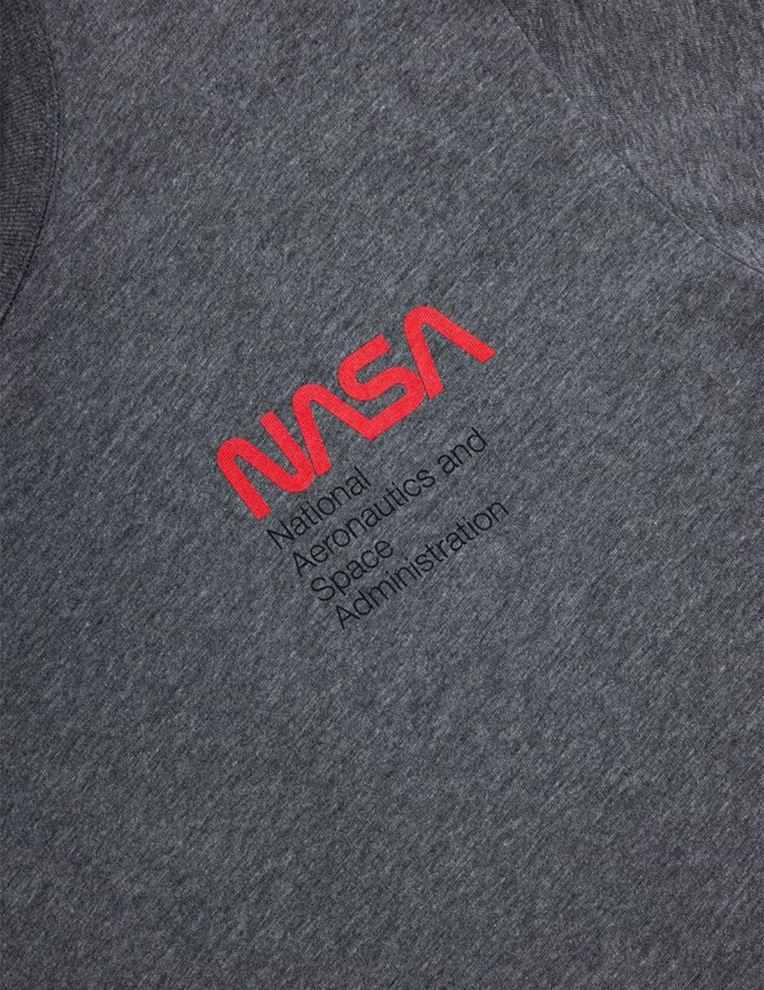 ALPHA INDUSTRIES: NASA WORM LOGO GEN II TEE - CHARCOAL