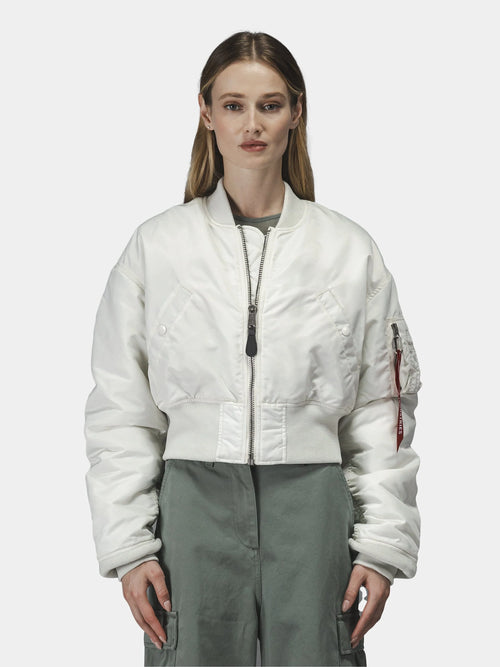 ALPHA INDUSTIRES CROPPED MA-1 FLIGHT JACKET WOMENS