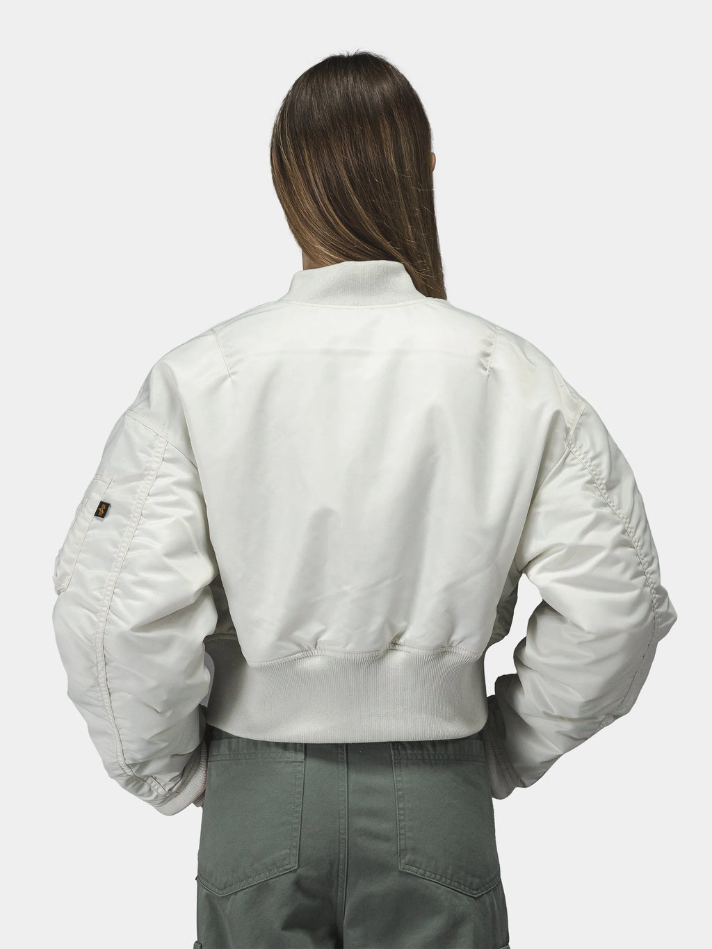 ALPHA INDUSTIRES CROPPED MA-1 FLIGHT JACKET WOMENS