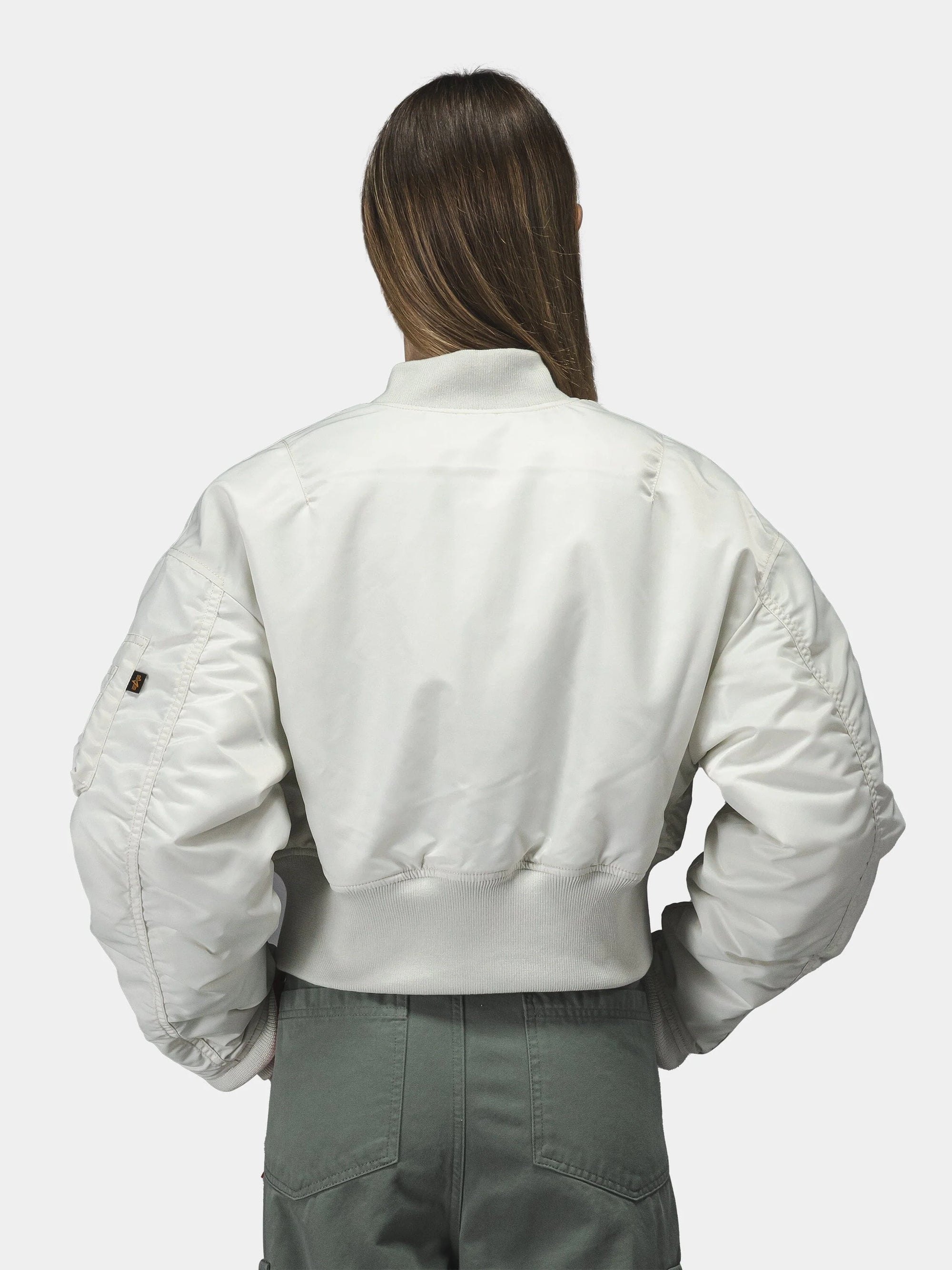 ALPHA INDUSTIRES CROPPED MA-1 FLIGHT JACKET WOMENS