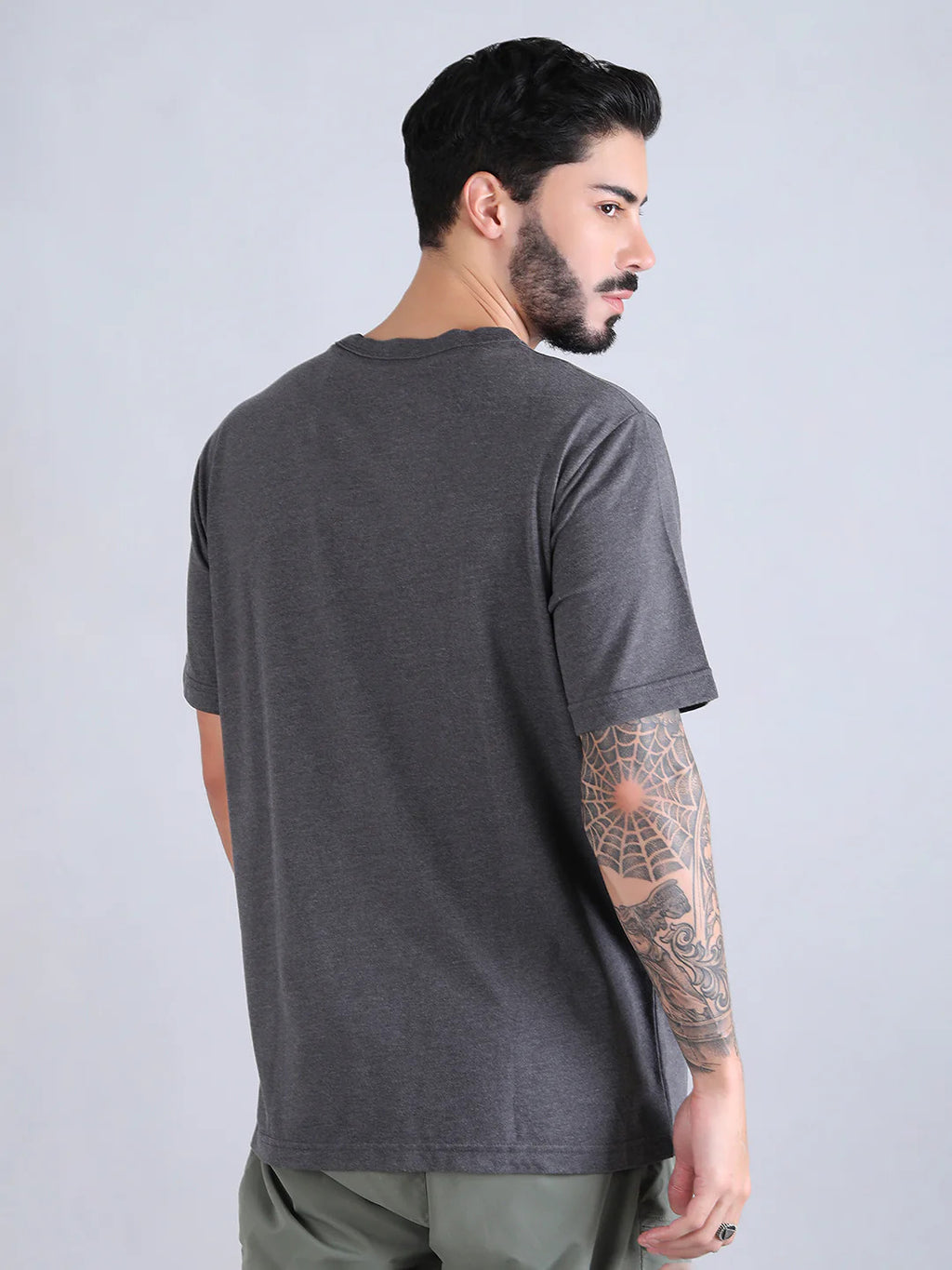 Alpha Industries Essential Gen II T-Shirt for Men | 100% Cotton Casual Crew Neck Tee | Dark Charcoal Heather