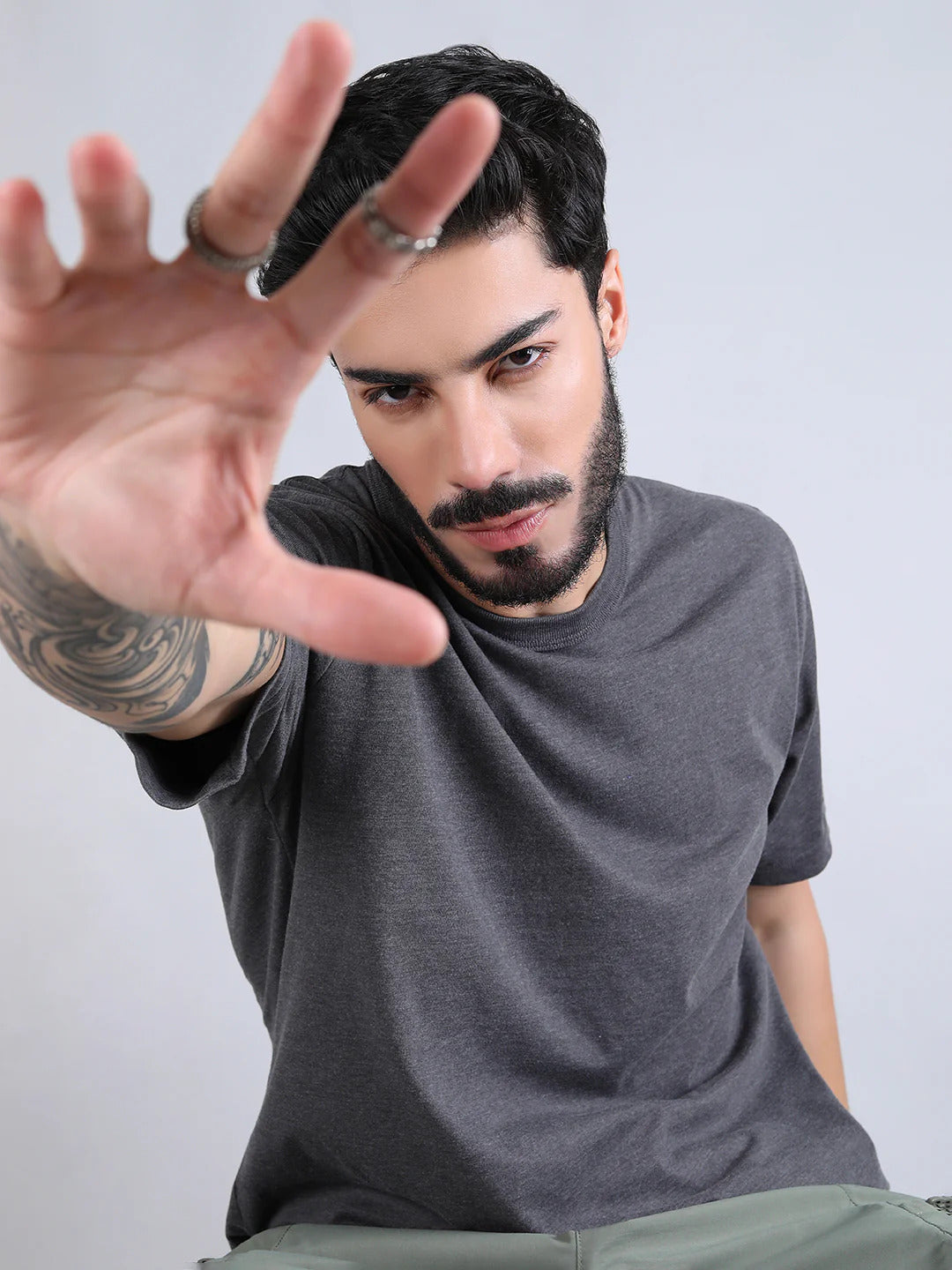 Alpha Industries Essential Gen II T-Shirt for Men | 100% Cotton Casual Crew Neck Tee | Dark Charcoal Heather