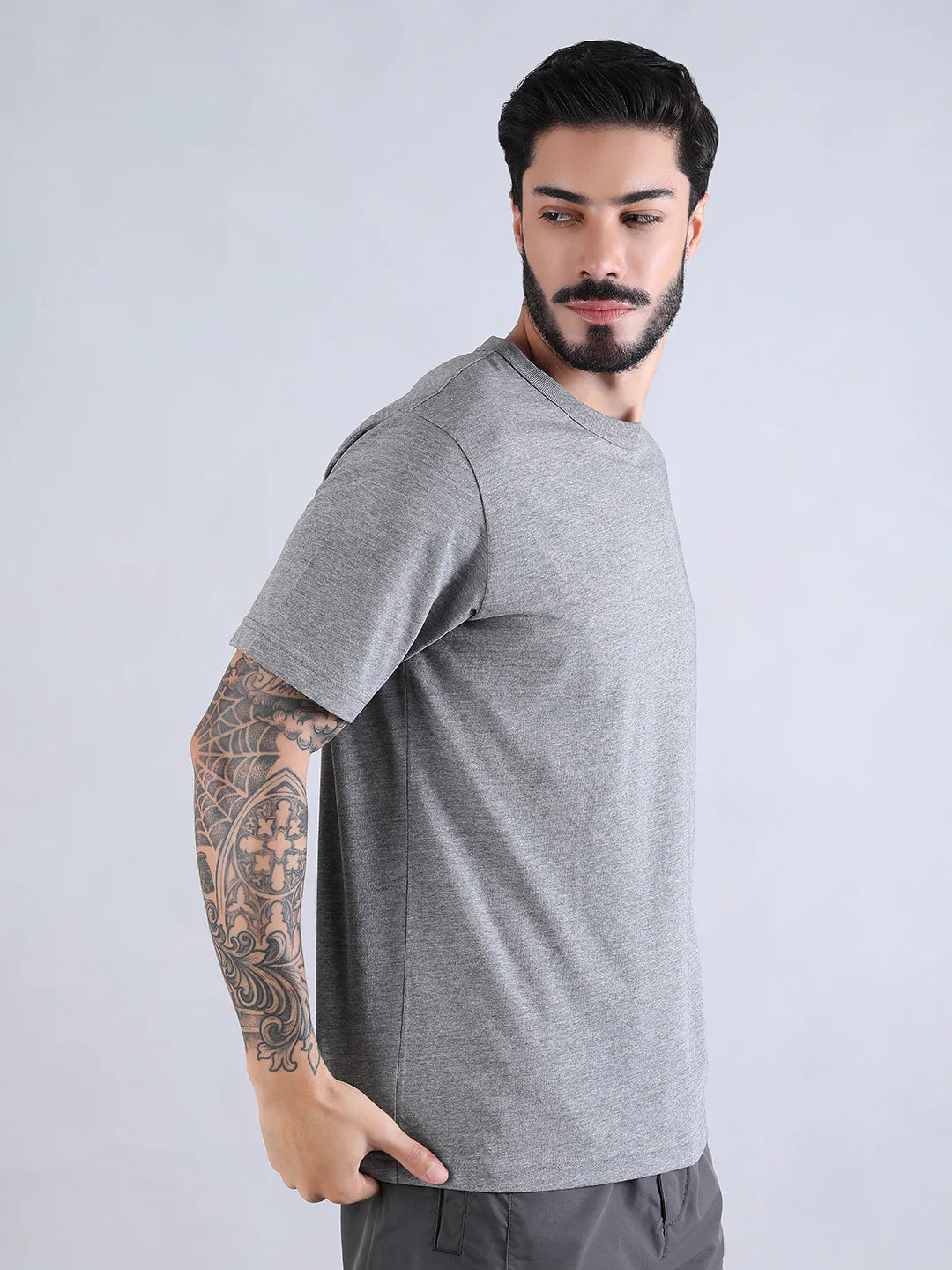 Alpha Industries Essential Gen II T-Shirt for Men | 100% Cotton Casual Crew Neck Tee | Medium Charcoal Heather