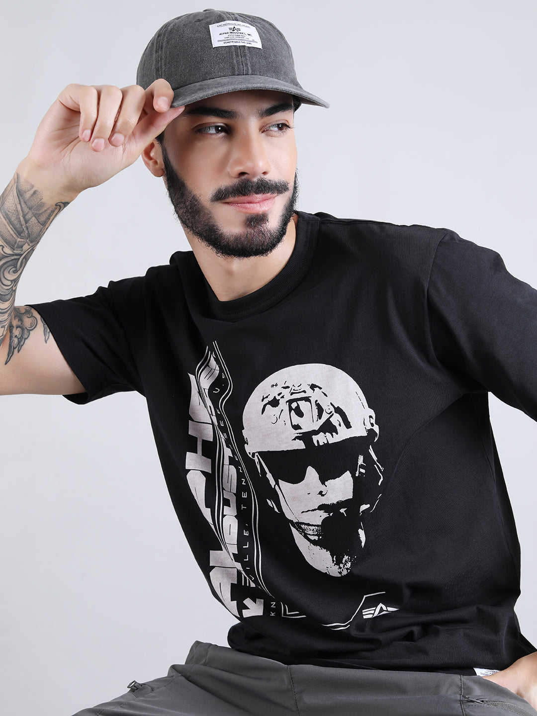 ALPHA INDUSTRIES: ALPHA COMMANDER TEE - BLACK