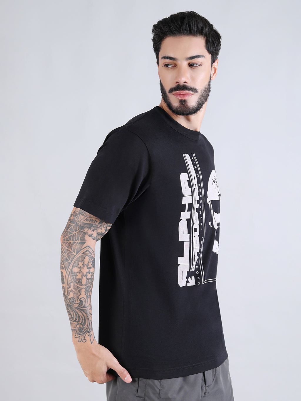 ALPHA INDUSTRIES: ALPHA COMMANDER TEE - BLACK
