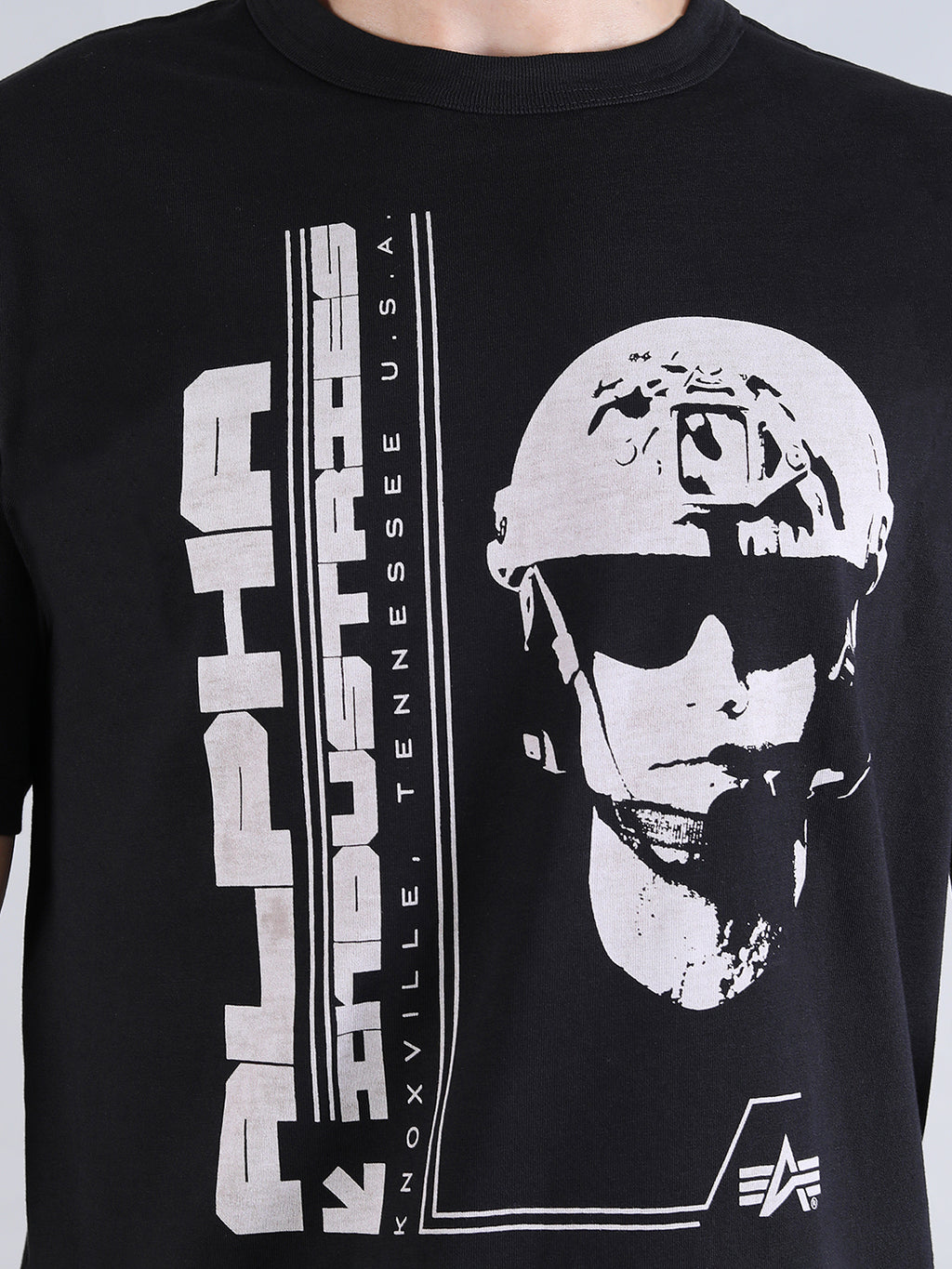 ALPHA INDUSTRIES: ALPHA COMMANDER TEE - BLACK