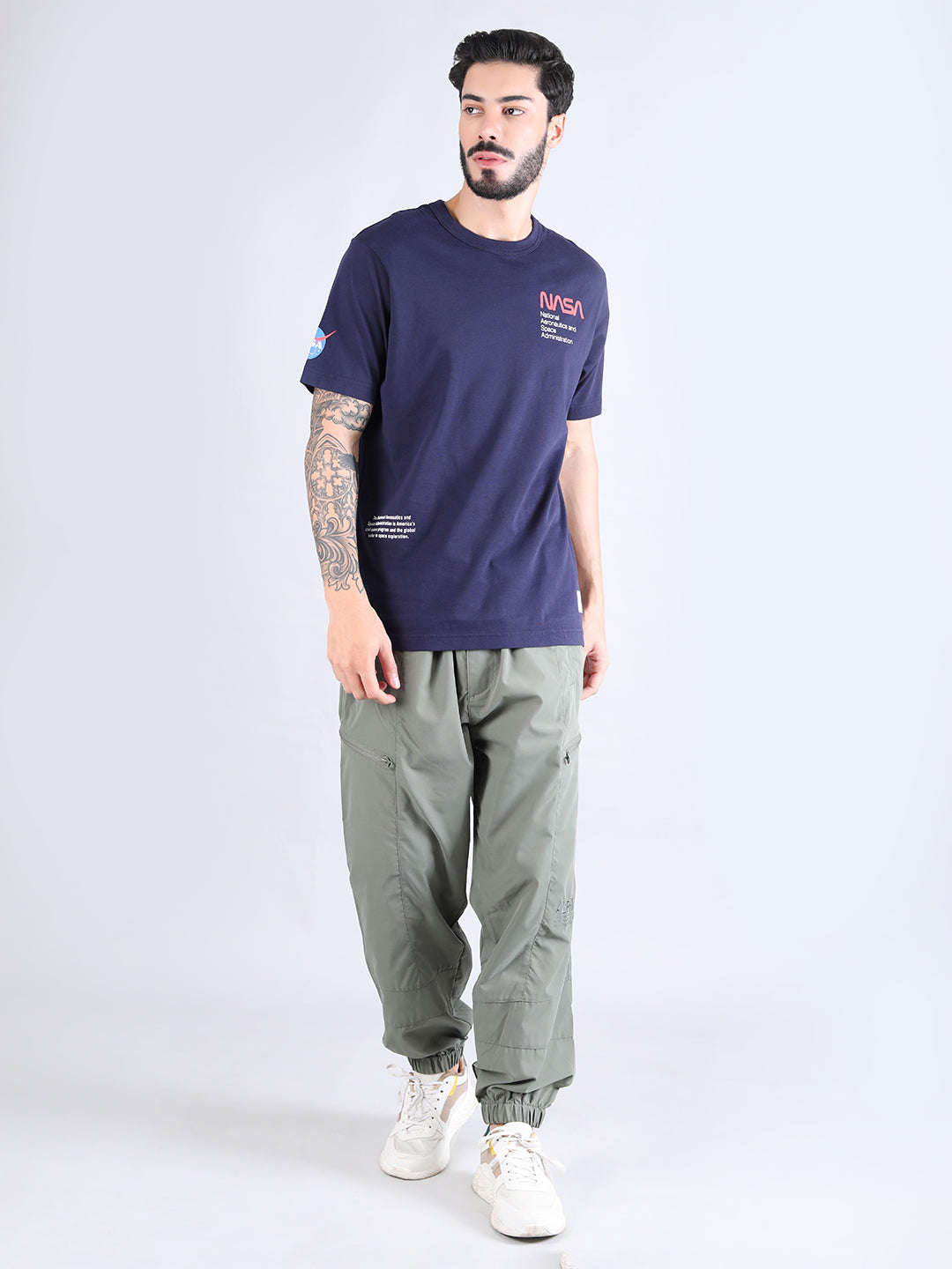 ALPHA INDUSTRIES: NASA WORM LOGO GEN II TEE - BLUE