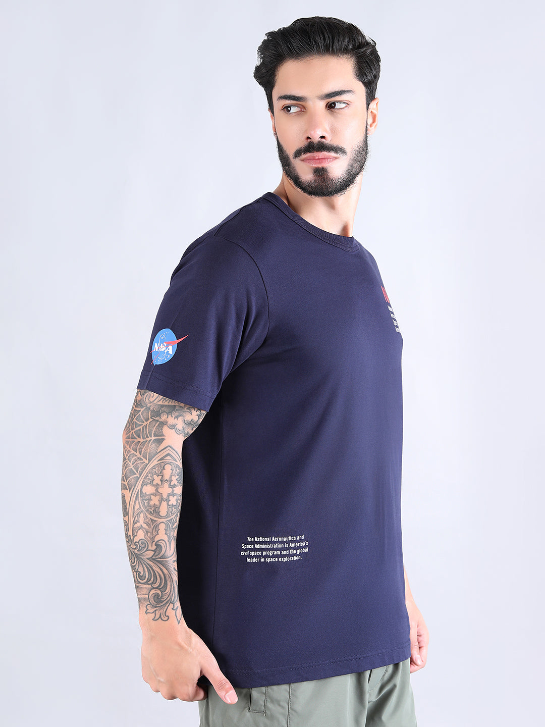 ALPHA INDUSTRIES: NASA WORM LOGO GEN II TEE - BLUE