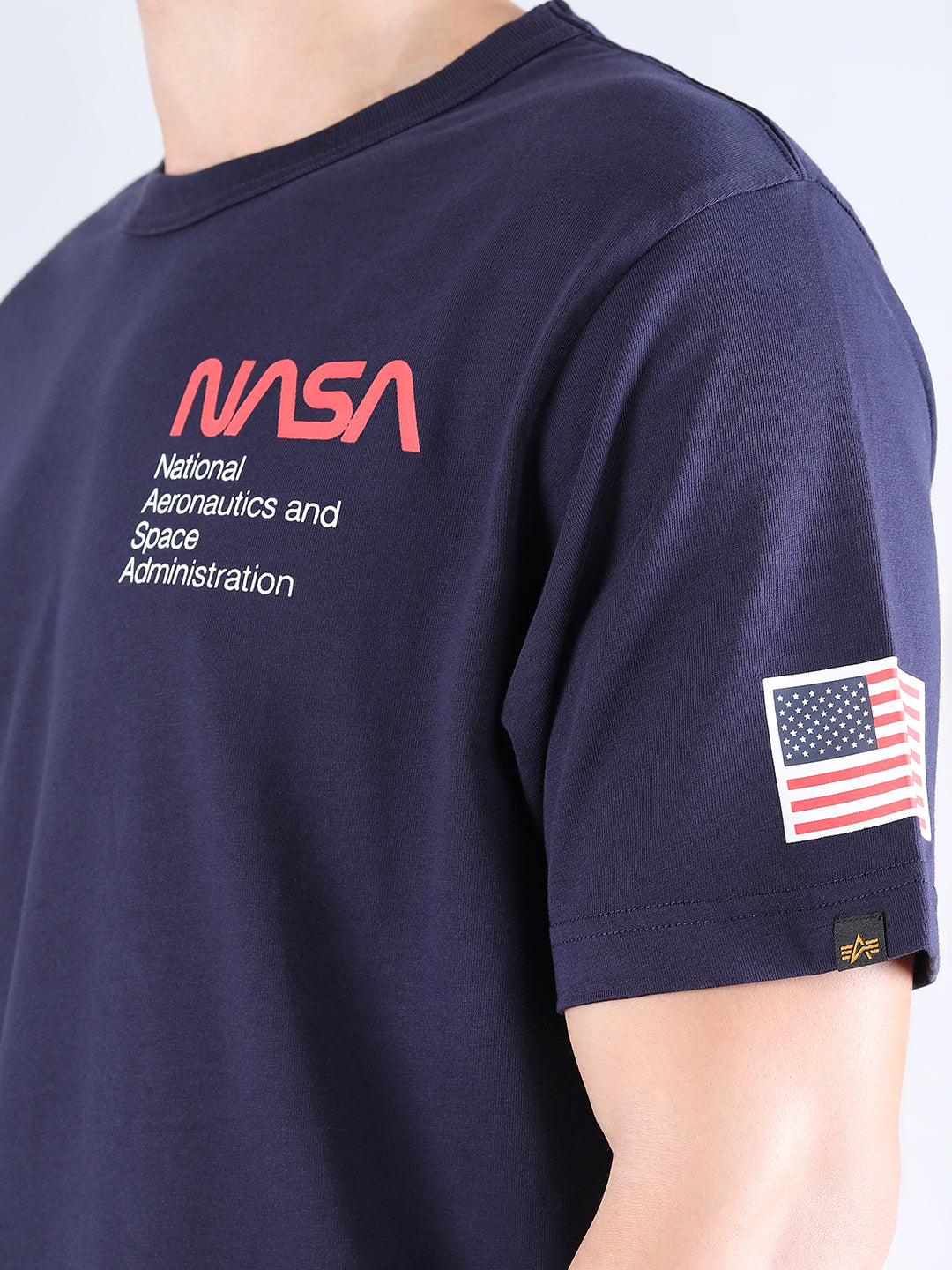 ALPHA INDUSTRIES: NASA WORM LOGO GEN II TEE - BLUE