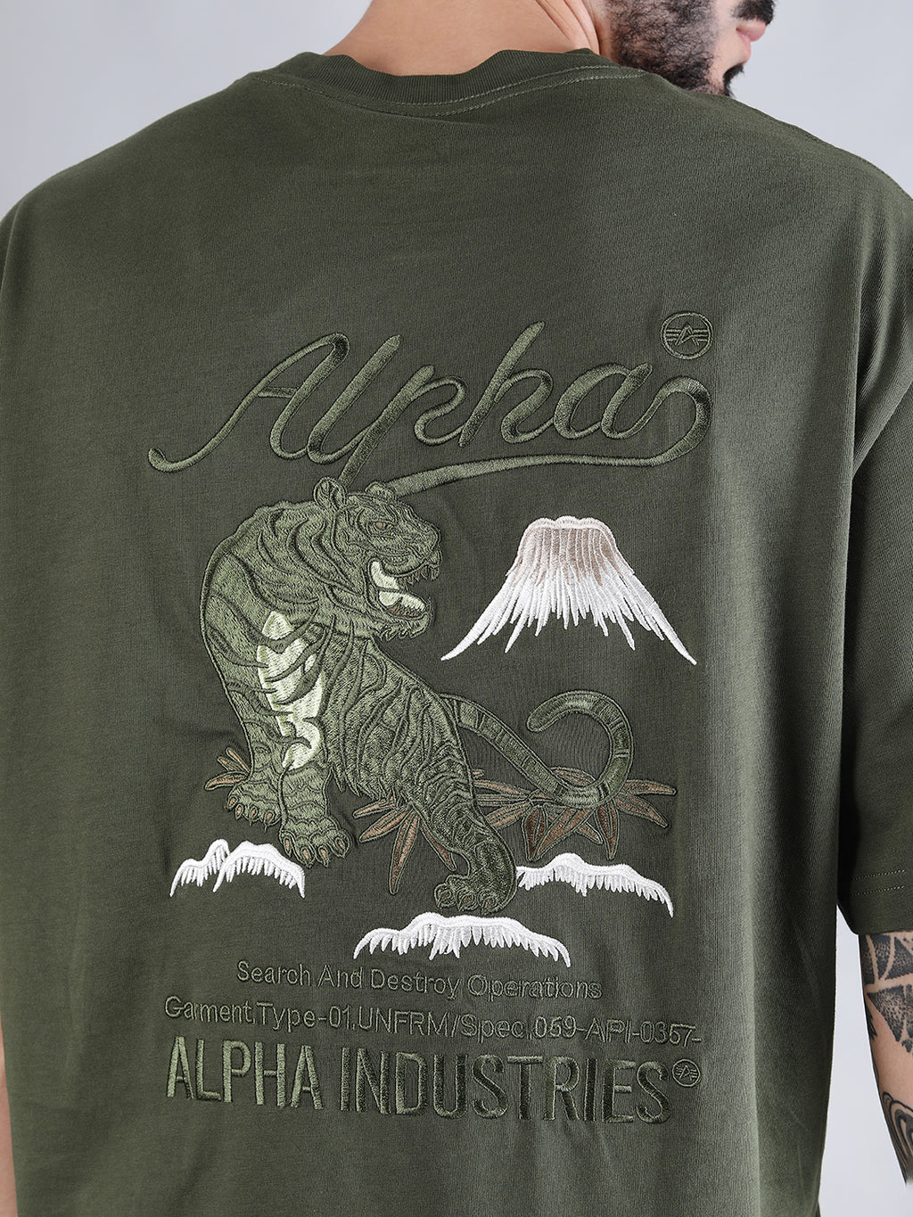 TIGER SEARCH AND DESTROY TEE - OLIVE