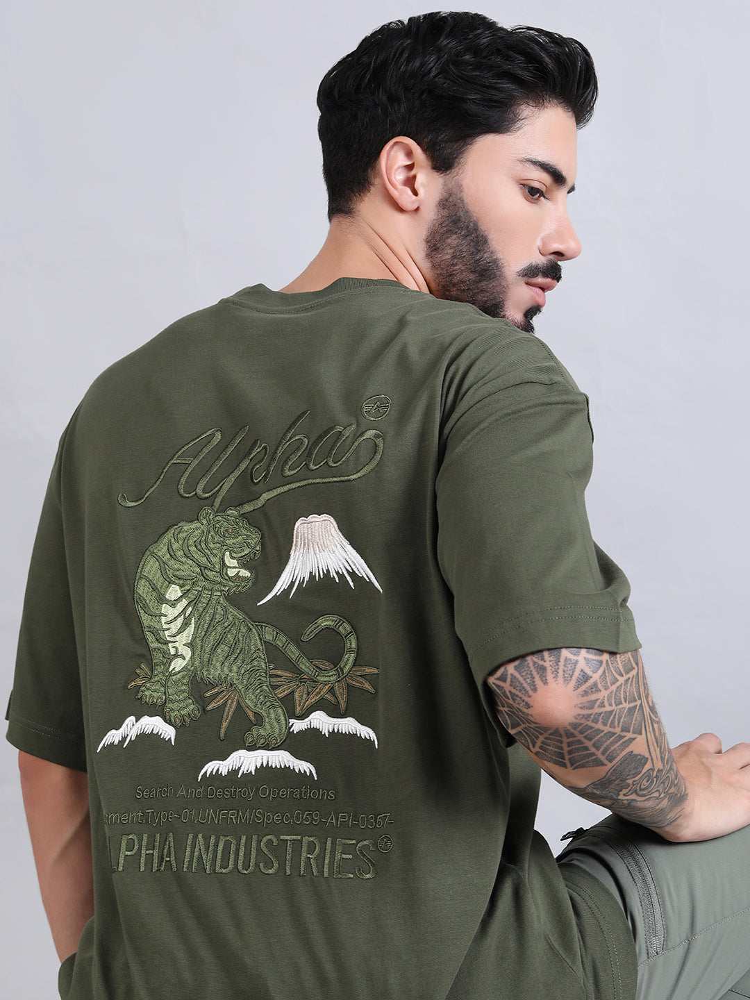 TIGER SEARCH AND DESTROY TEE - OLIVE