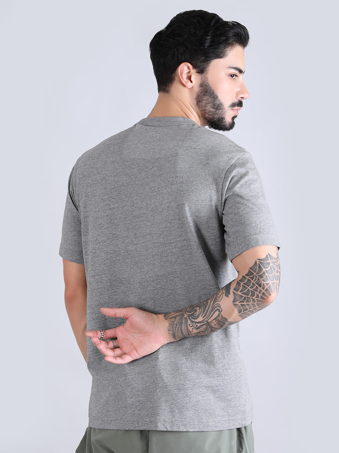 ALPHA INDUSTRIES: ALPHA COMMANDER TEE - MEDIUM CHARCOAL HEATHER