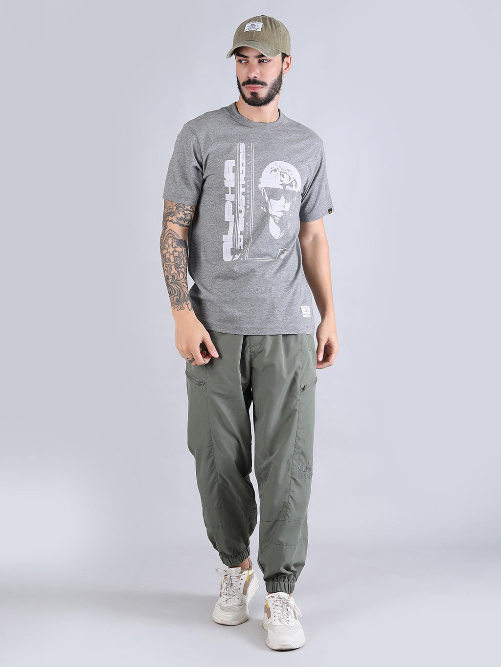 ALPHA INDUSTRIES: ALPHA COMMANDER TEE - MEDIUM CHARCOAL HEATHER