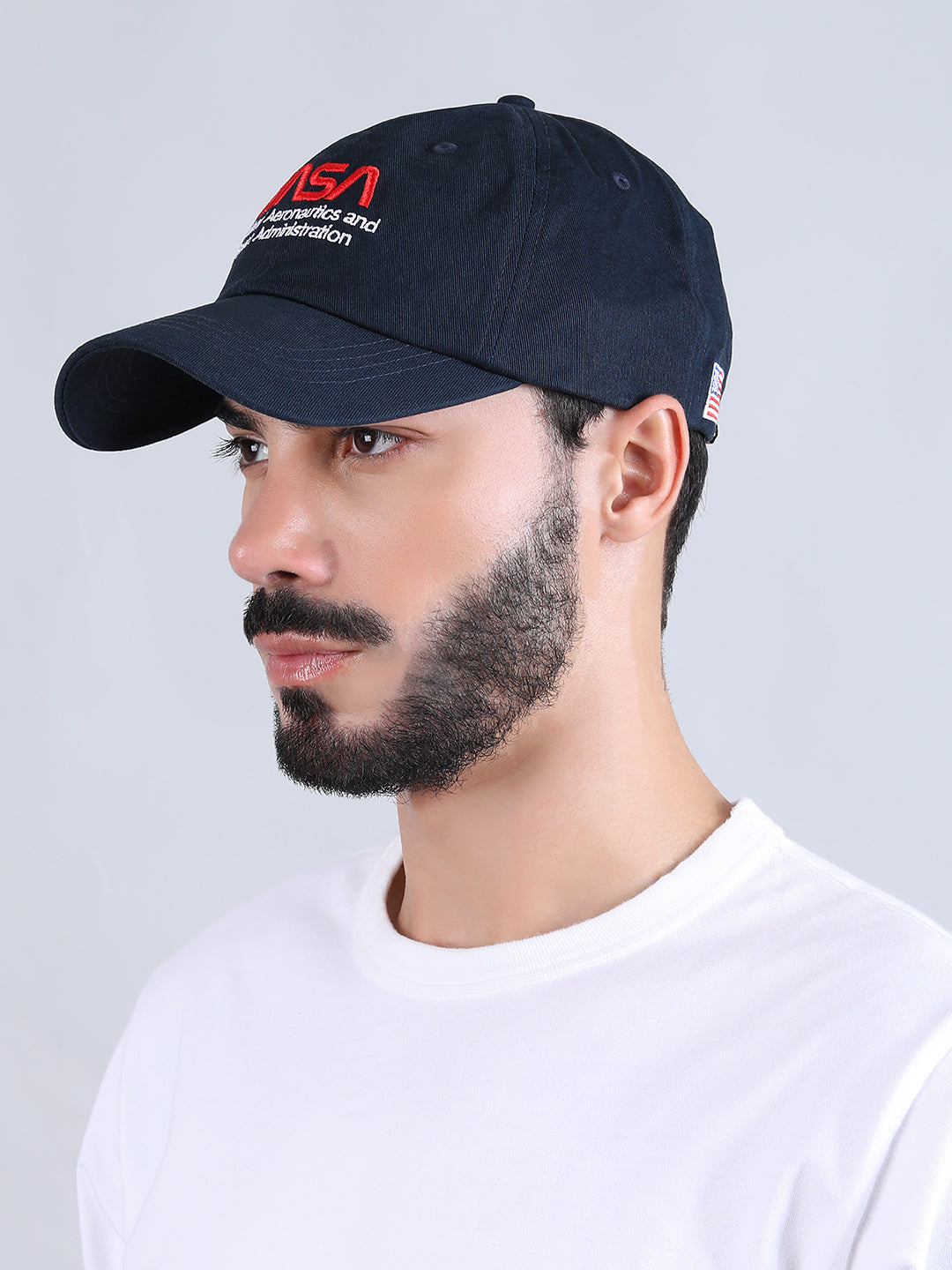 ALPHA INDUSTRIES: NASA WORM LOGO CAP- REPLICA BLUE