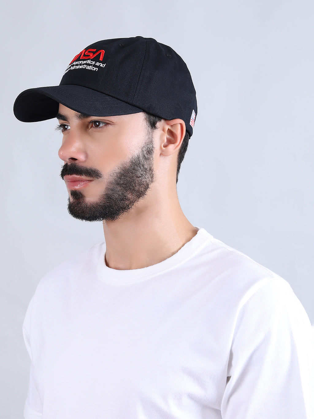 ALPHA INDUSTRIES: NASA WORM LOGO CAP -BLACK