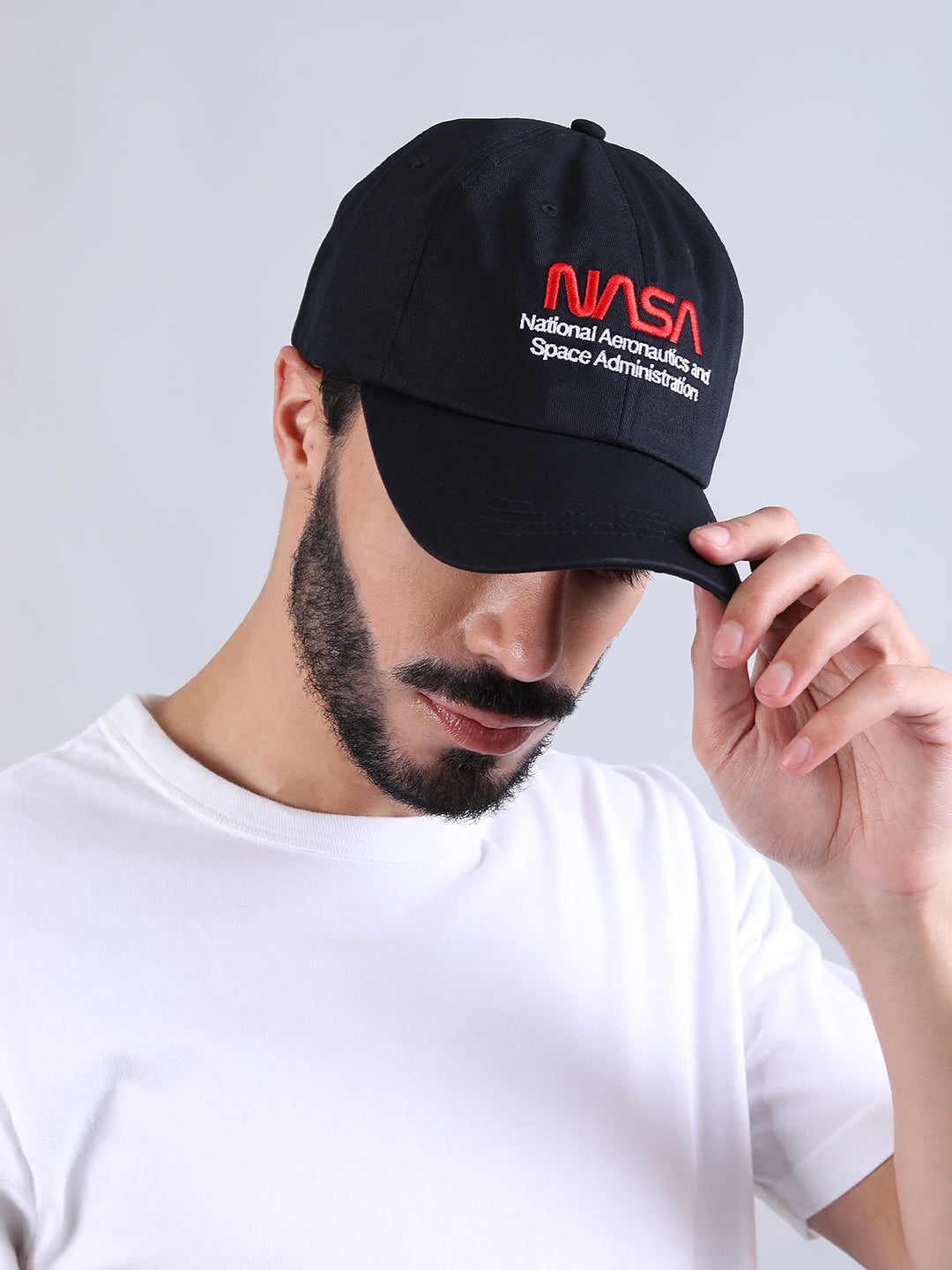 ALPHA INDUSTRIES: NASA WORM LOGO CAP -BLACK