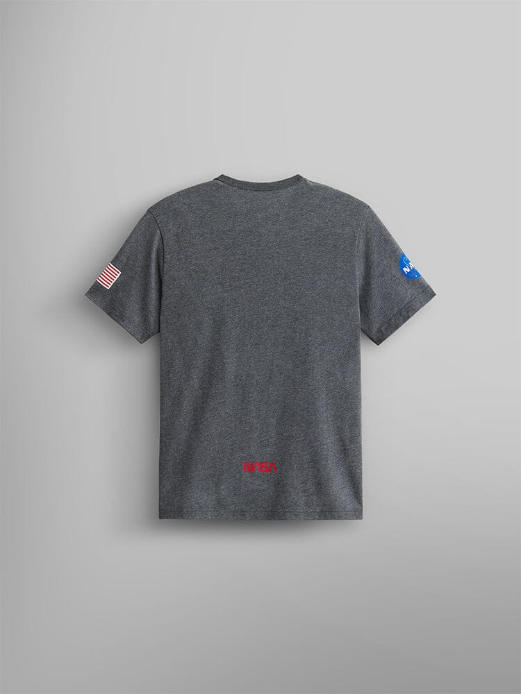 ALPHA INDUSTRIES: NASA WORM LOGO GEN II TEE - CHARCOAL