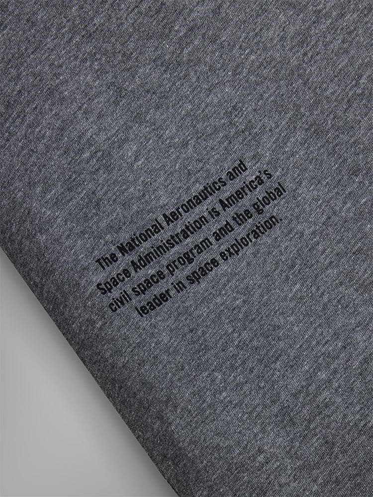ALPHA INDUSTRIES: NASA WORM LOGO GEN II TEE - CHARCOAL