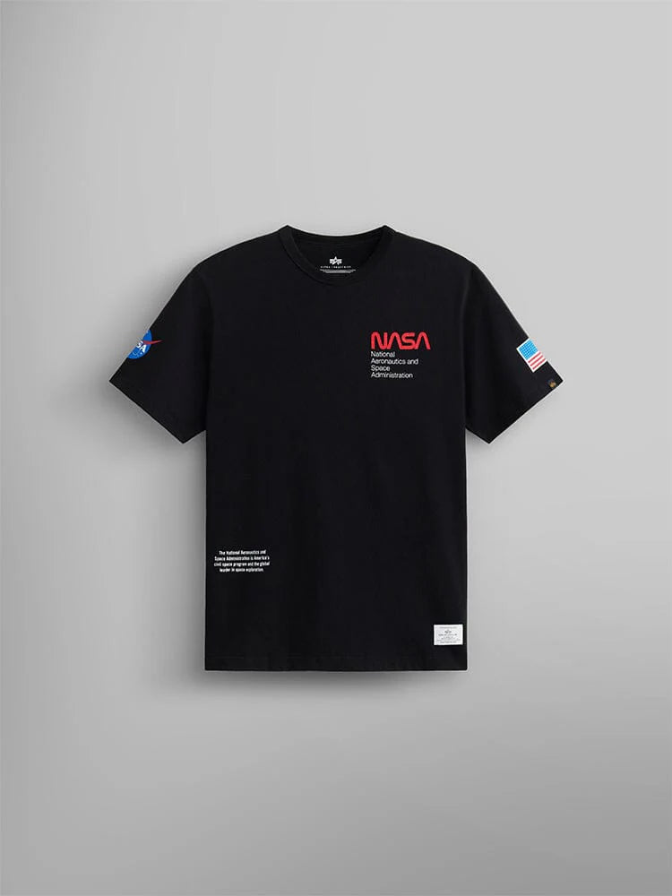 ALPHA INDUSTRIES: NASA WORM LOGO GEN II TEE- BLACK