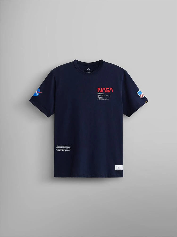 ALPHA INDUSTRIES: NASA WORM LOGO GEN II TEE - BLUE